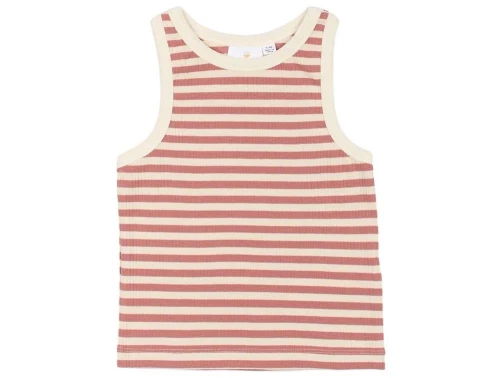 Råhvid og gammelrosa stribet tanktop fra The New Moore TN6271 Old Rose